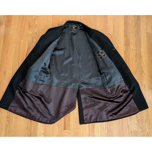 Vintage Hart Schaffner Marx Silver Trumpeter Mens Cashmere Overcoat Trench Coat - Picture 11 of 16